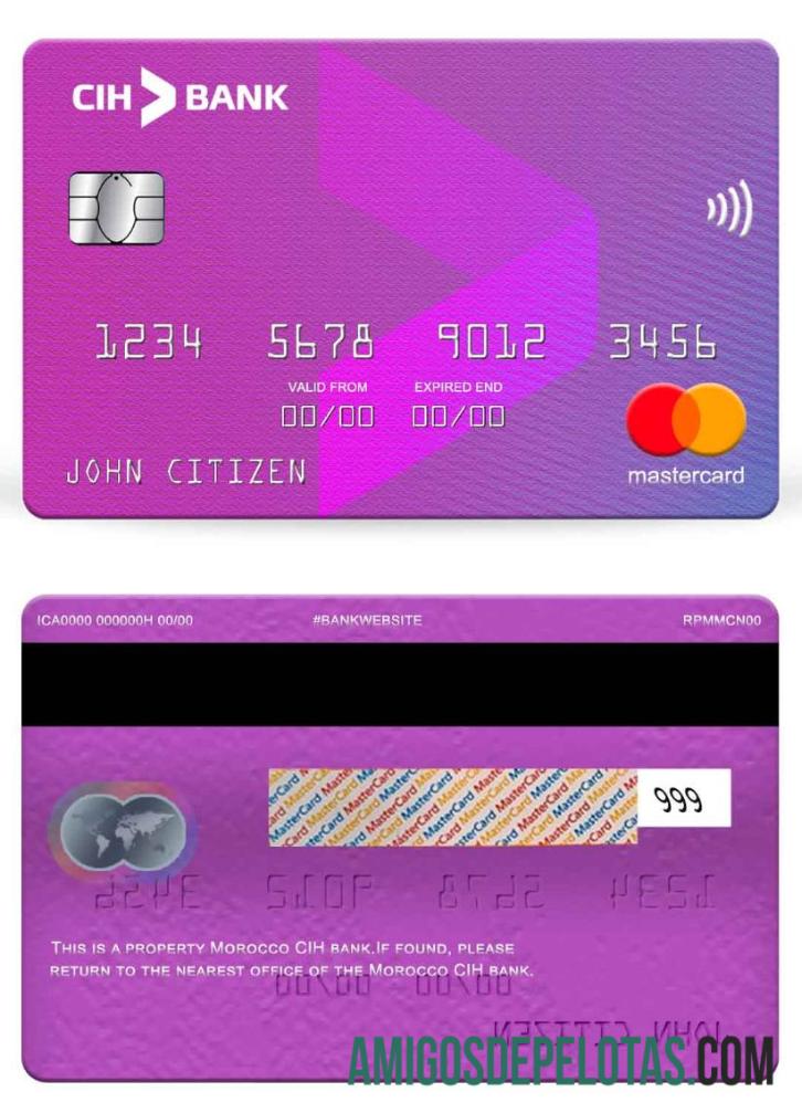 Morocco CIH Bank Mastercard sample
